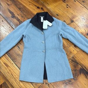 Sigrid Olsen Pea Coat Reversible Wool and Angora Size Large Elegant Autumn NWT